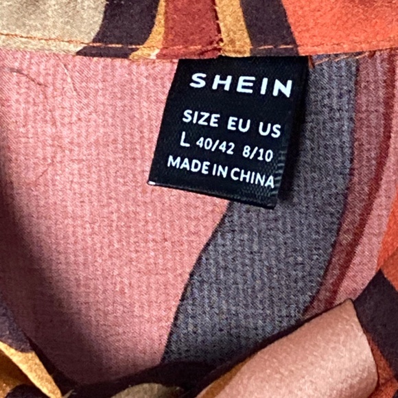 Multi Orange/Brown Maxi dress Women sz 8/10 L - Picture 6 of 9